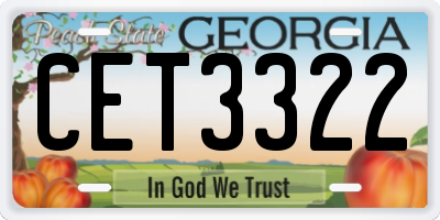 GA license plate CET3322