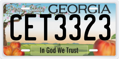 GA license plate CET3323