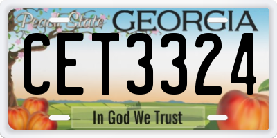 GA license plate CET3324