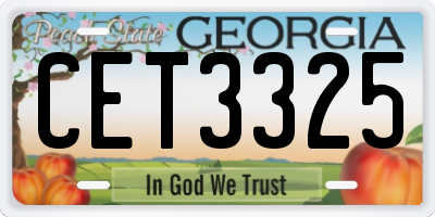 GA license plate CET3325