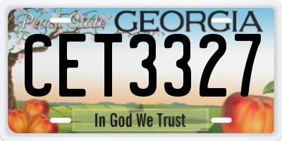 GA license plate CET3327