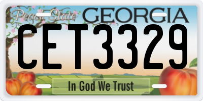 GA license plate CET3329