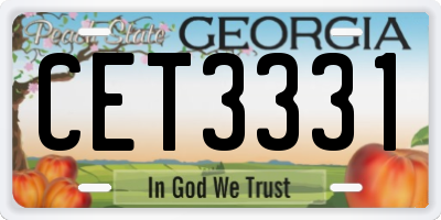 GA license plate CET3331