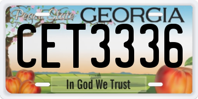 GA license plate CET3336