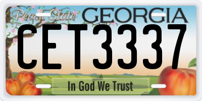 GA license plate CET3337