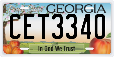 GA license plate CET3340