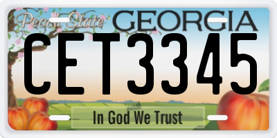 GA license plate CET3345
