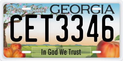 GA license plate CET3346