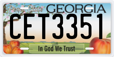 GA license plate CET3351