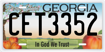 GA license plate CET3352