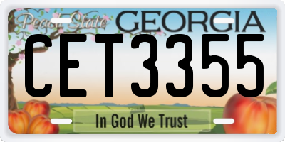 GA license plate CET3355
