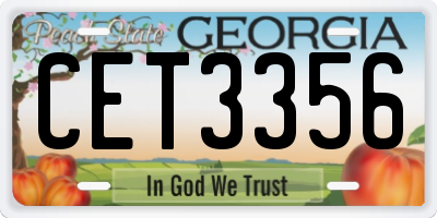 GA license plate CET3356
