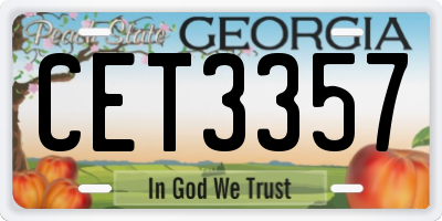 GA license plate CET3357