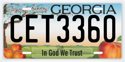 GA license plate CET3360