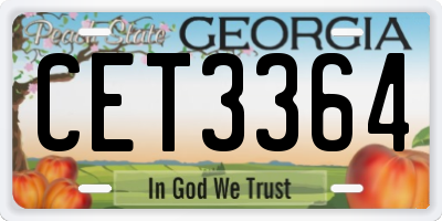 GA license plate CET3364