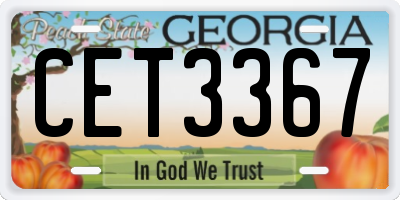 GA license plate CET3367