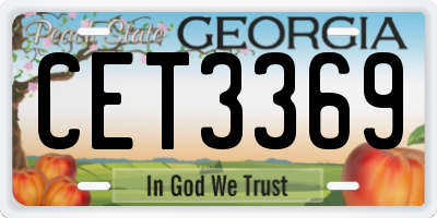 GA license plate CET3369