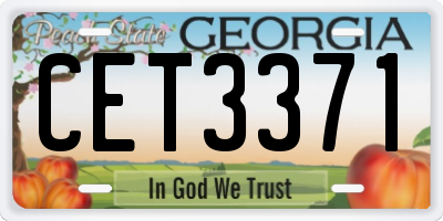 GA license plate CET3371