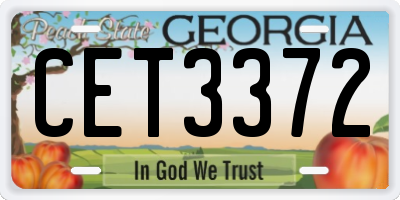 GA license plate CET3372