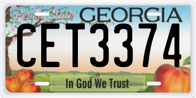 GA license plate CET3374