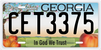 GA license plate CET3375