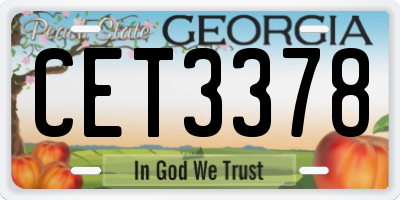 GA license plate CET3378