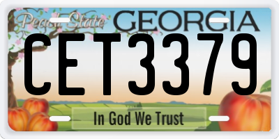 GA license plate CET3379