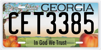 GA license plate CET3385