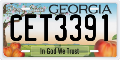 GA license plate CET3391