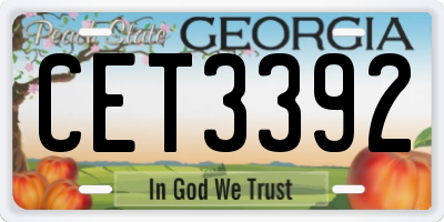 GA license plate CET3392
