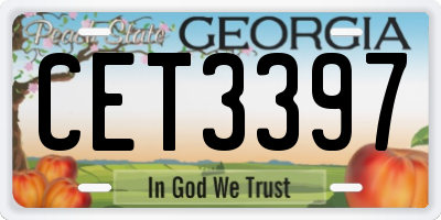 GA license plate CET3397