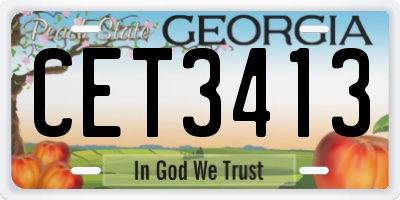 GA license plate CET3413