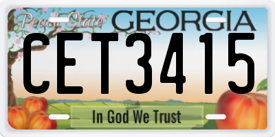 GA license plate CET3415