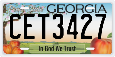 GA license plate CET3427