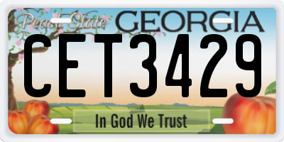 GA license plate CET3429