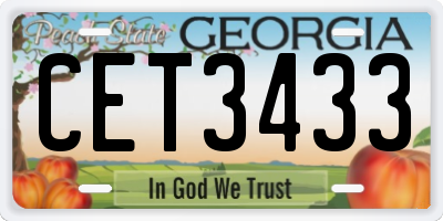 GA license plate CET3433