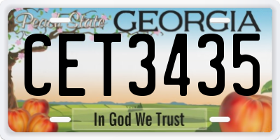 GA license plate CET3435