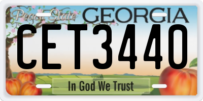 GA license plate CET3440