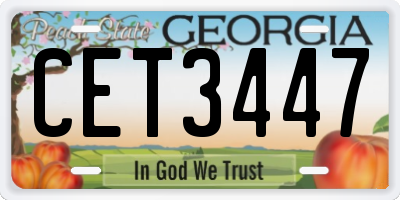 GA license plate CET3447