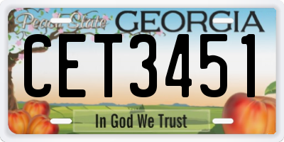 GA license plate CET3451