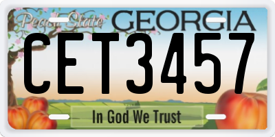 GA license plate CET3457