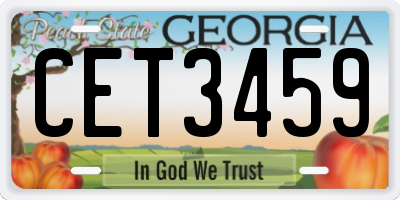 GA license plate CET3459