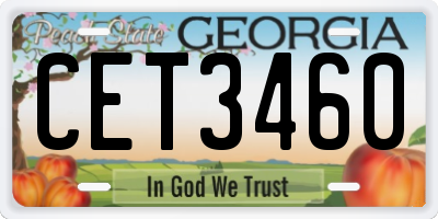 GA license plate CET3460