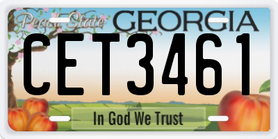 GA license plate CET3461