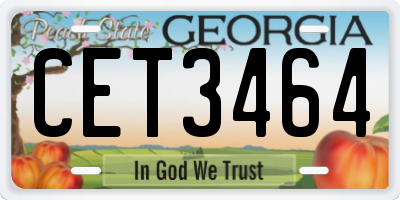 GA license plate CET3464