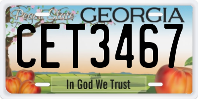 GA license plate CET3467