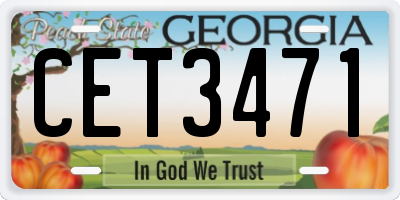GA license plate CET3471