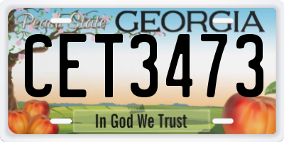 GA license plate CET3473
