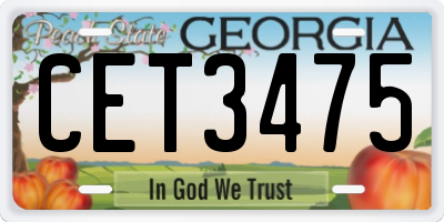GA license plate CET3475