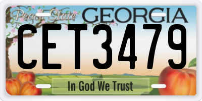 GA license plate CET3479
